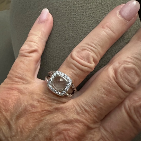 David Yurman Albion Ring with white topaz and diamonds.Size...